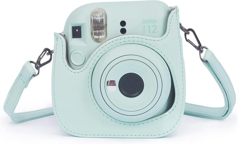 Phetium Instant mini 12 Camera Protective Case Compatible with Instax Mini 12 11,PU Leather Bag with Pocket and Adjustable Shoulder Strap (Mint Green) - Image 3